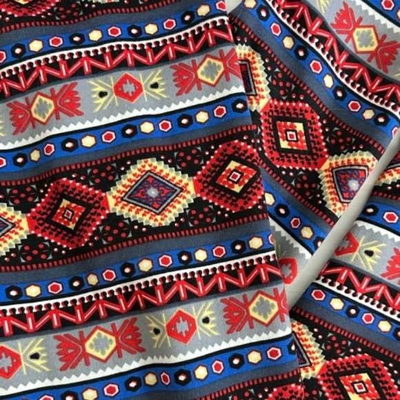 Fleece Lined Colorful Boho Leggings, Juniors Size 5 - Picture 3 of 10
